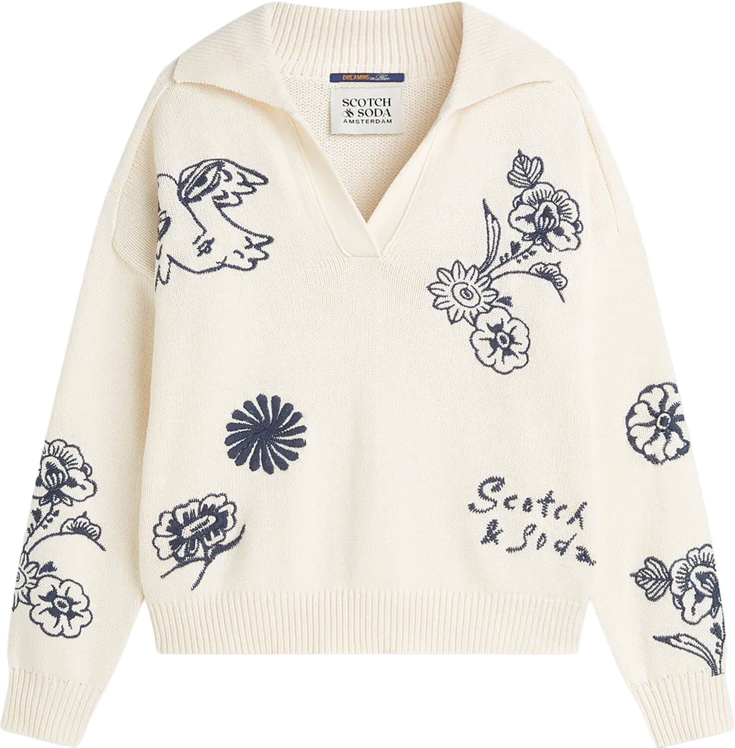 Scotch & Soda Trui Oversized-fit  Crème