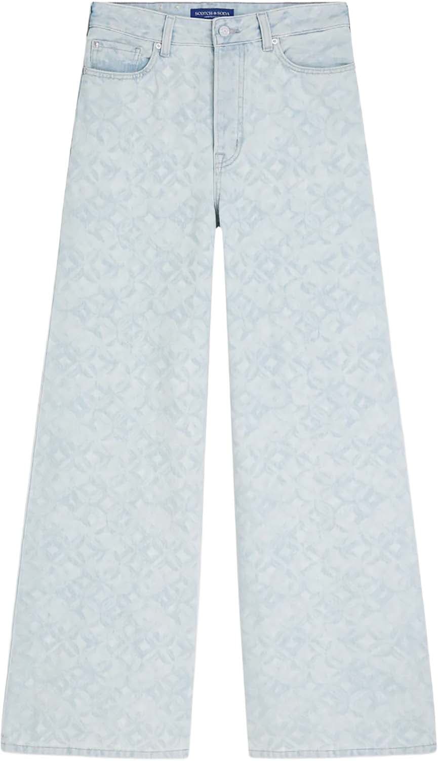 Scotch & Soda Jeans The Wave Fade Out wide leg  Hemelsblauw