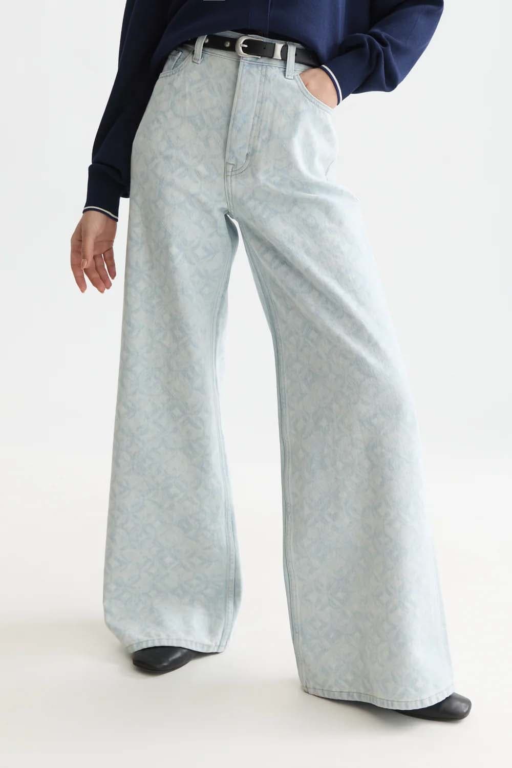 Scotch & Soda Jeans The Wave Fade Out wide leg  Hemelsblauw