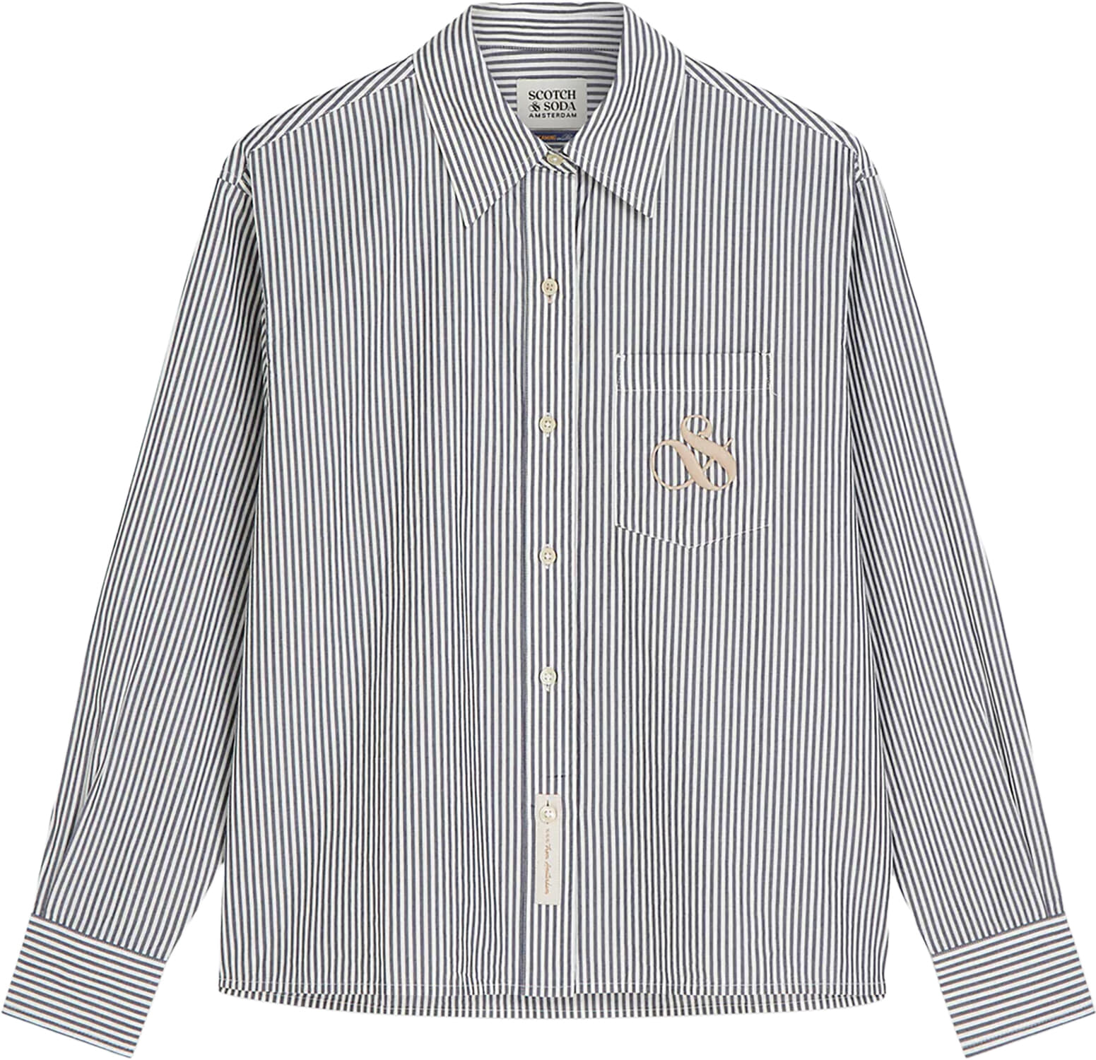 Scotch & Soda Striped relaxed-fit shirt Blauw