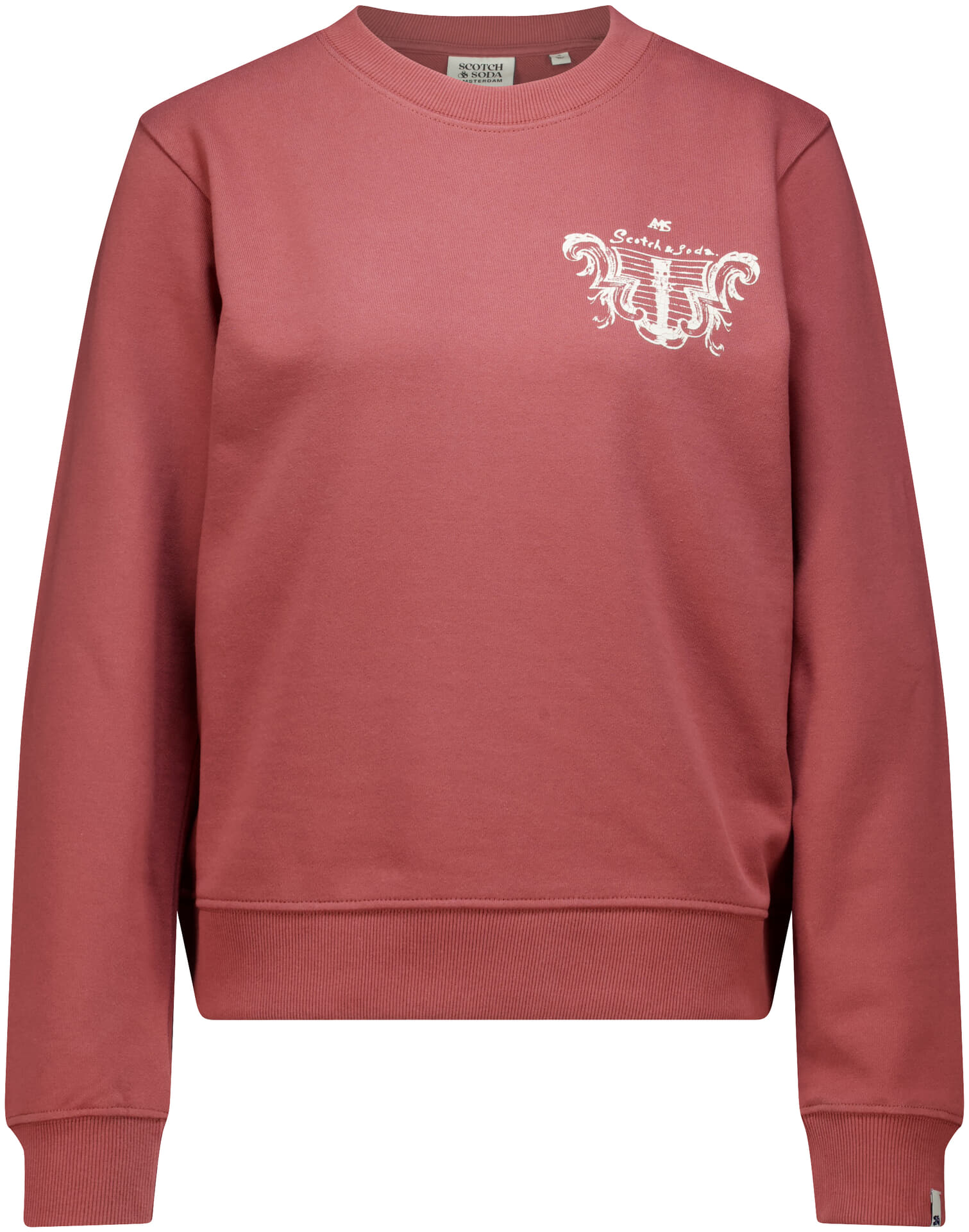 Scotch & Soda Sweatshirt Chest artwork regular-fit Roze