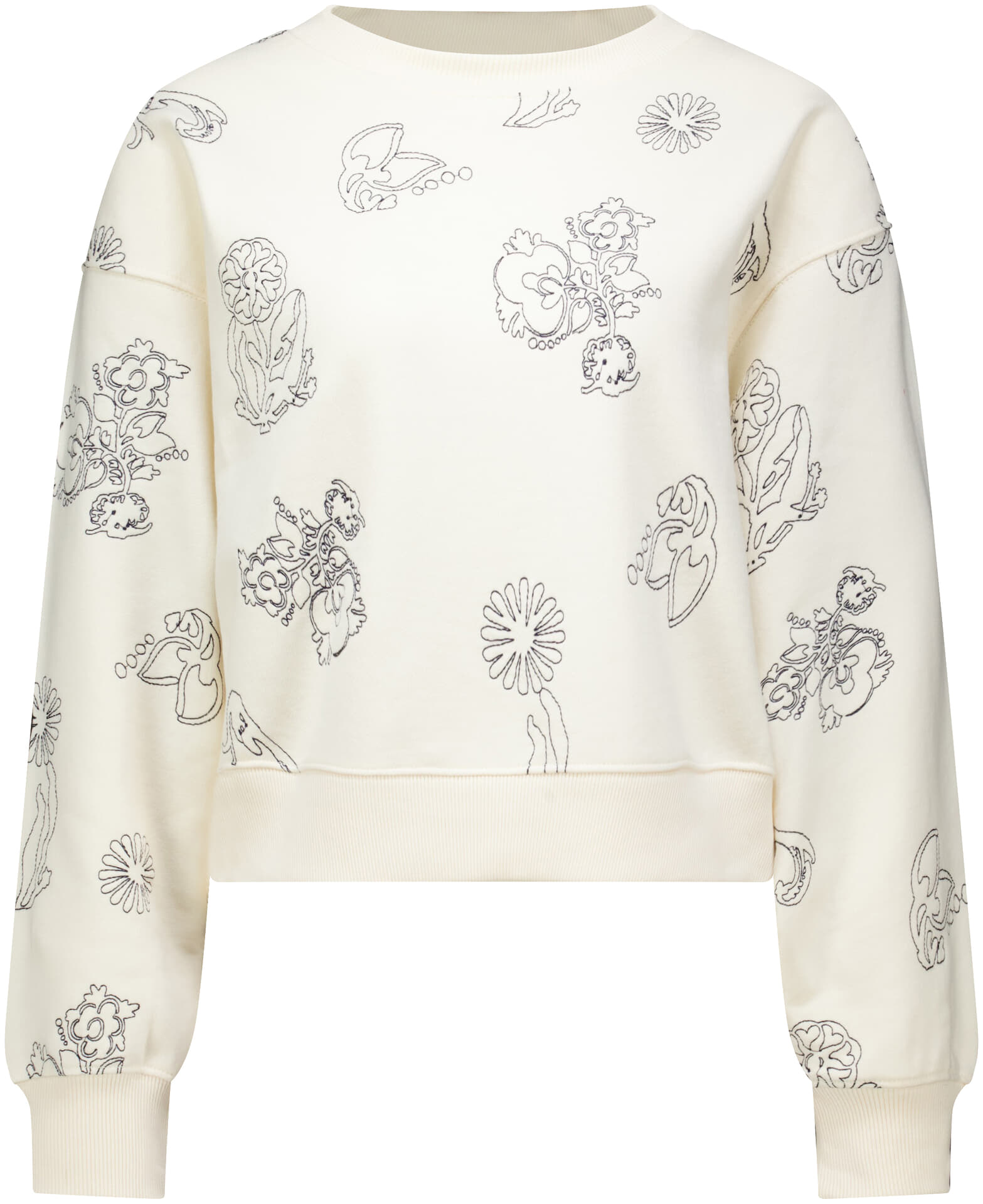 Scotch & Soda Sweatshirt Embroidered seasonal fit  Crème