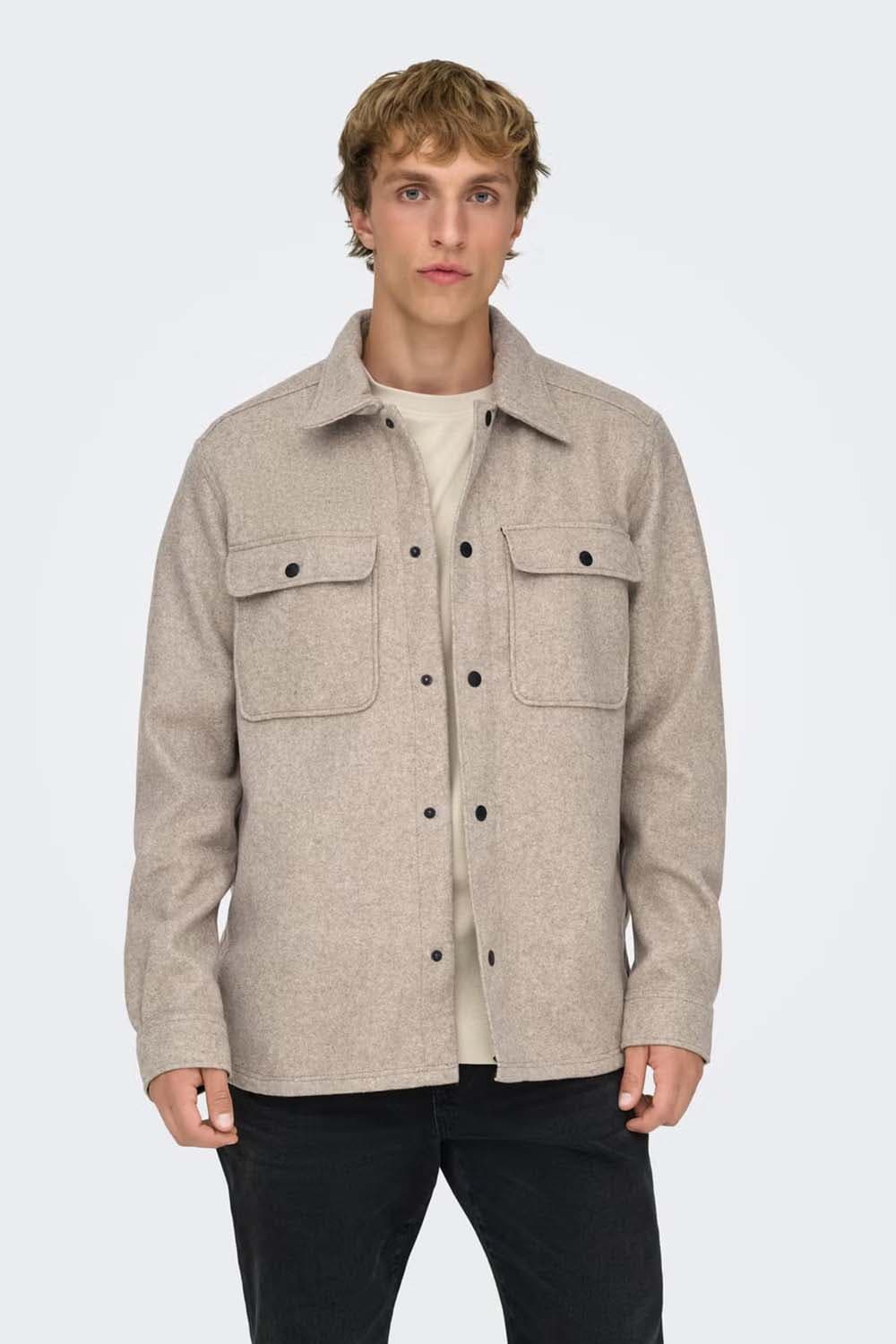 Only & Sons Overshirt Ash Grijs