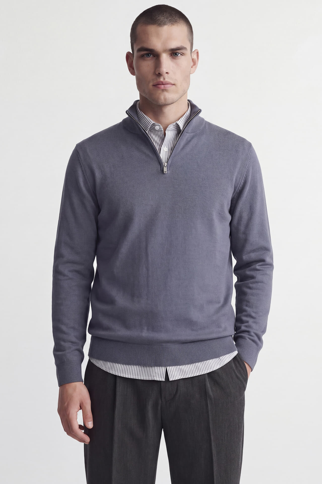 Jack & Jones Half-zip Trui Emil Blauw