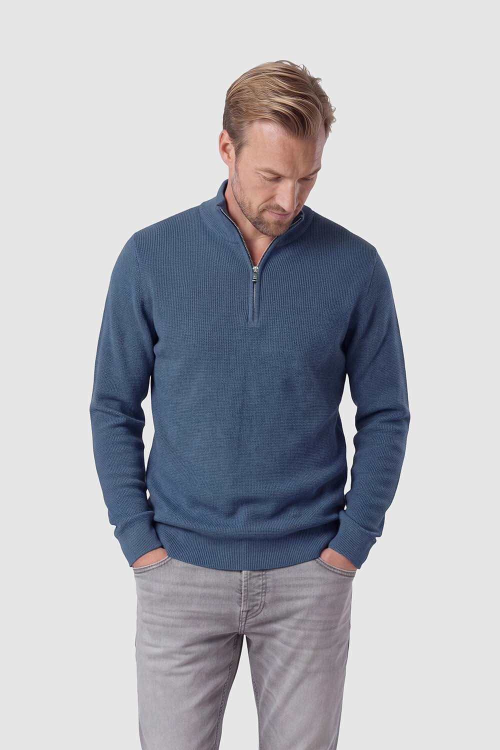 Matinique Half-zip Trui Lagoon Blauw