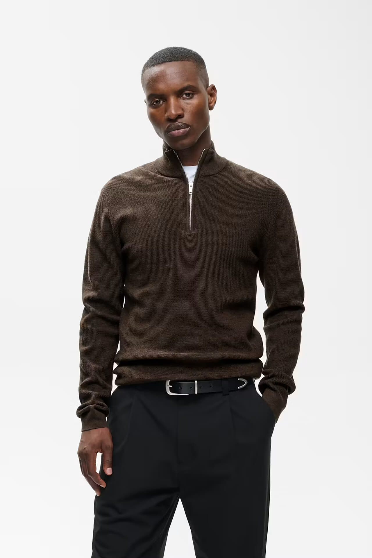 Matinique Half-zip Trui Lagoon Bruin