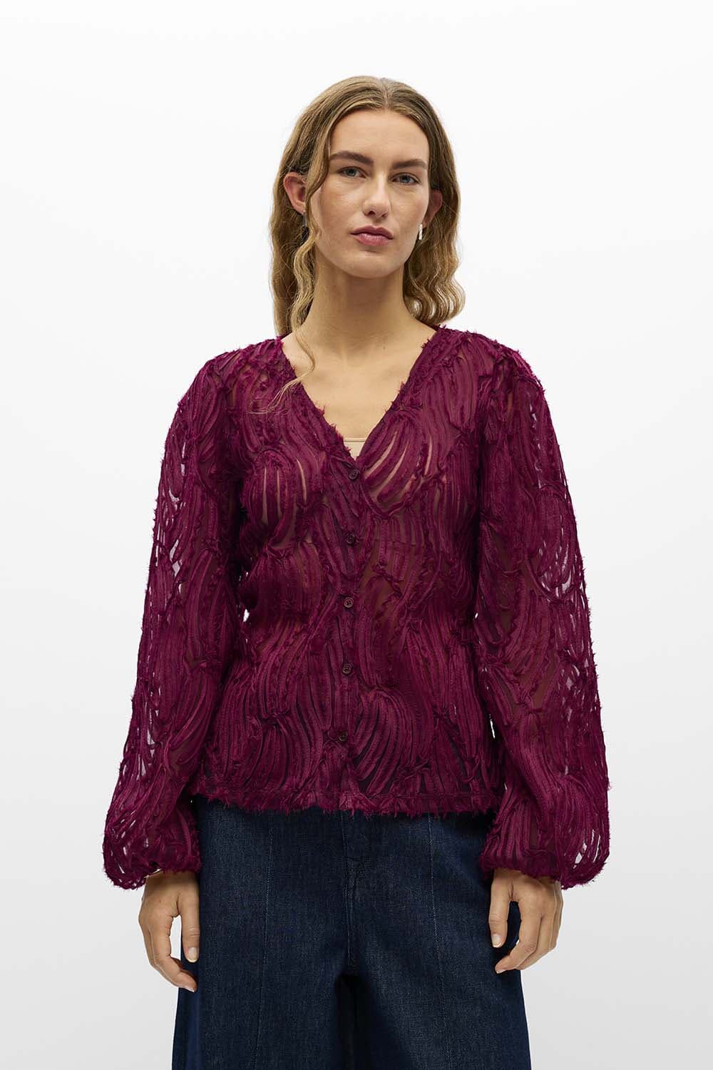 Object Top Lucie Luka Bordeaux Rood