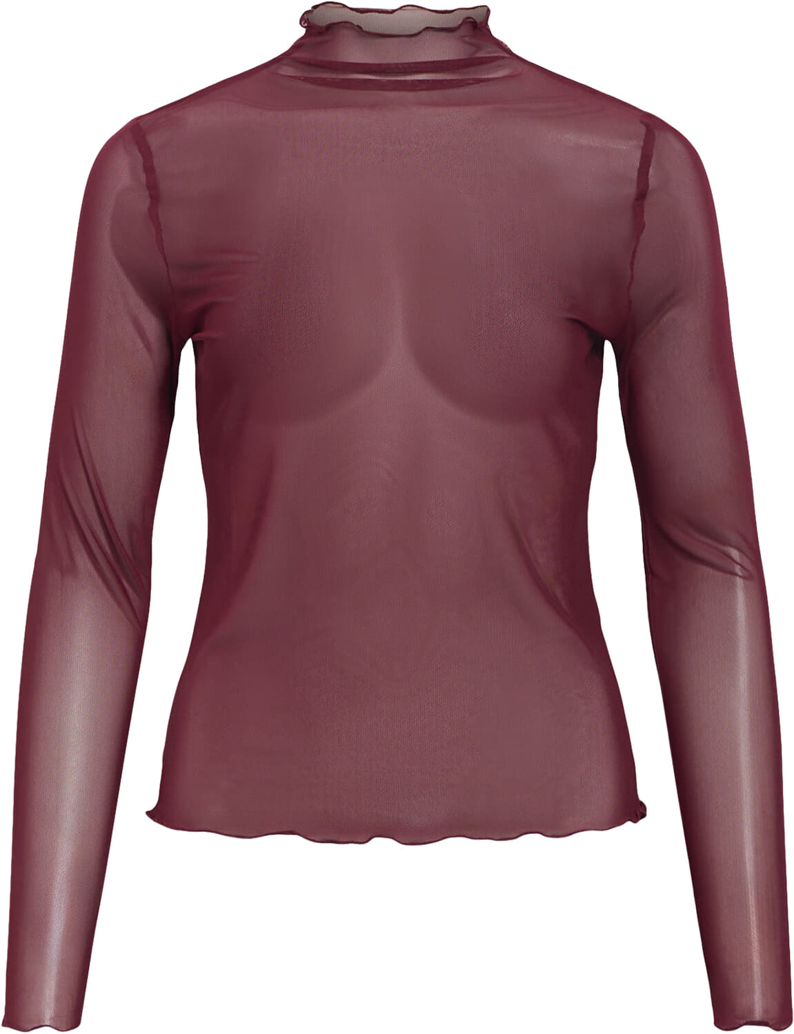 Object Top Nela Mesh Bordeaux Rood