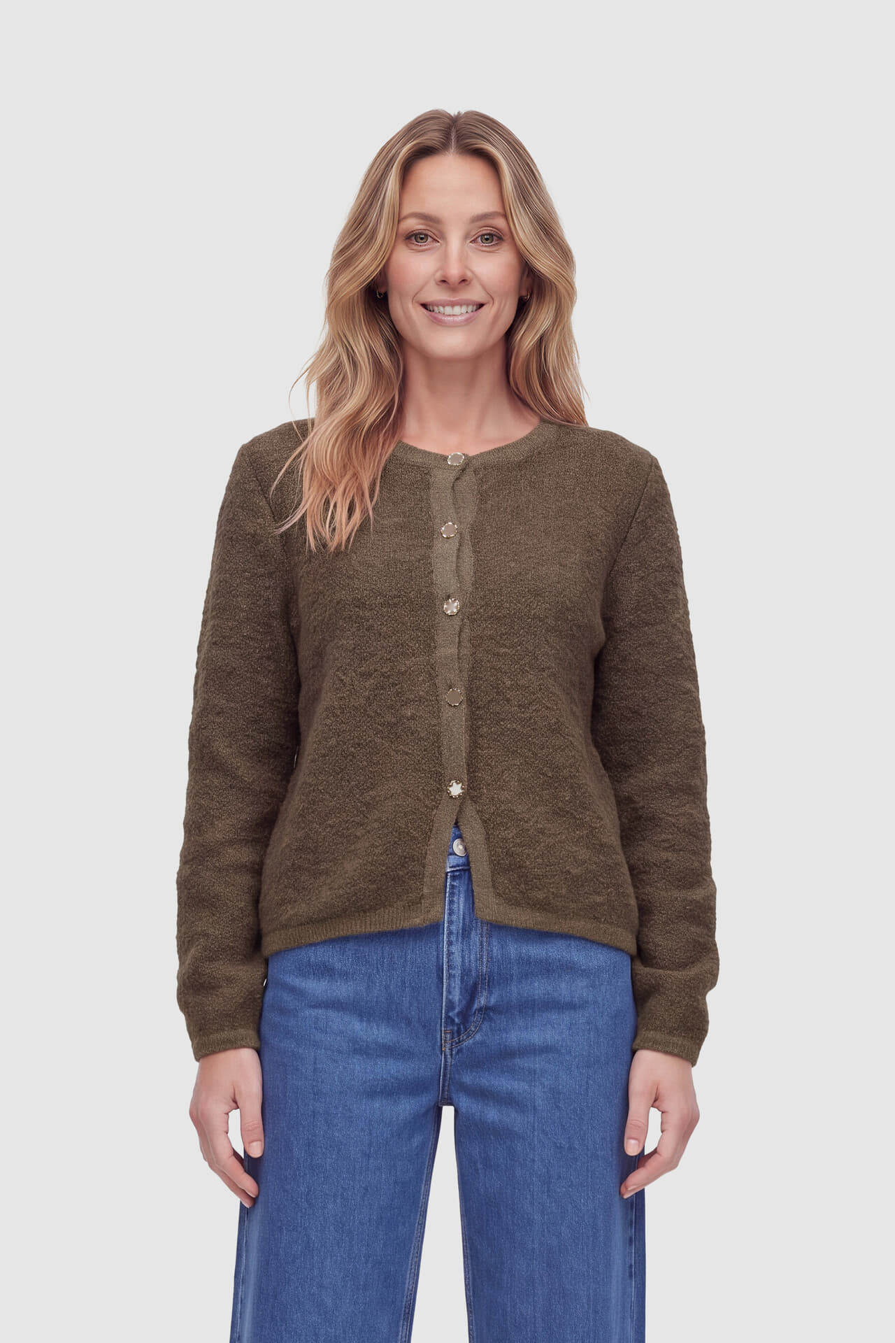 Vila Gebreid Vest Pigga Beige