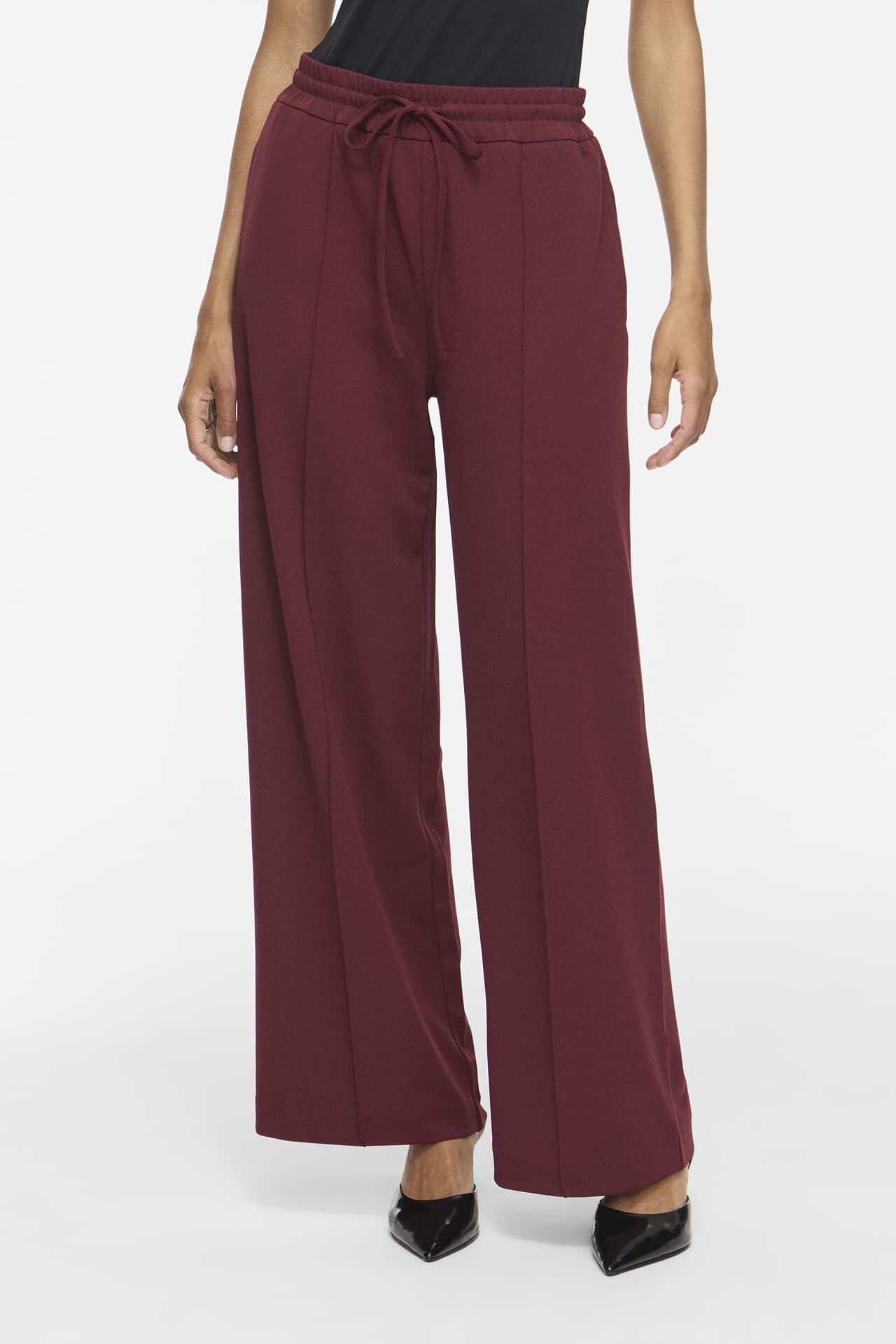 Vila Pantalon Clua HW Wide Bordeaux Rood
