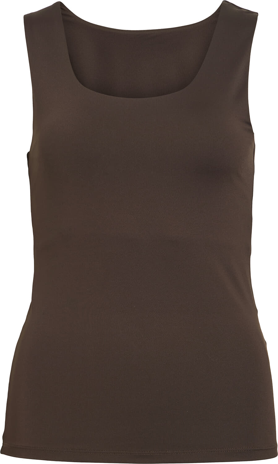 Vila VIKENZA U-NECK S/L TANK TOP REV - N Bruin