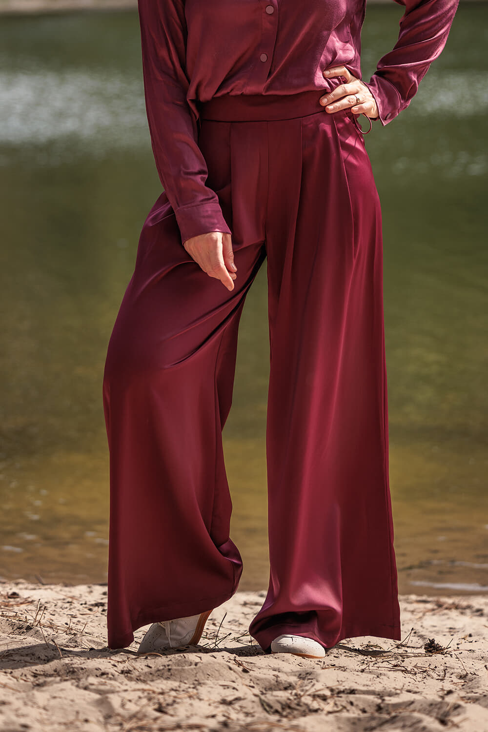 Vive La Femme Broek Daphne Bordeaux Rood