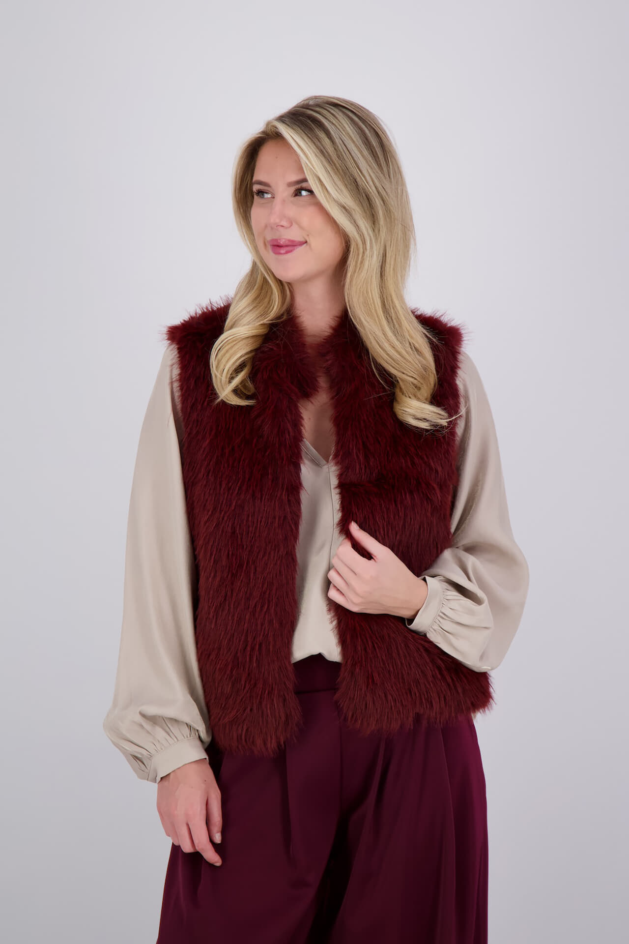 Vive La Femme Vest Dani Bordeaux Rood