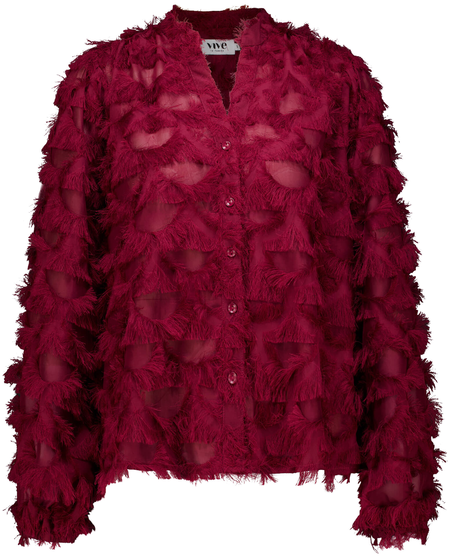 Vive La Femme Blouse Daisy Bordeaux Rood