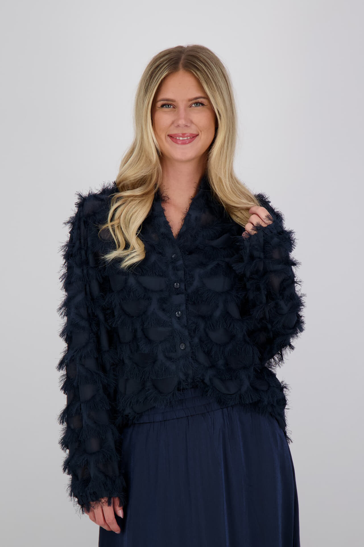 Vive La Femme Blouse Daisy Navy