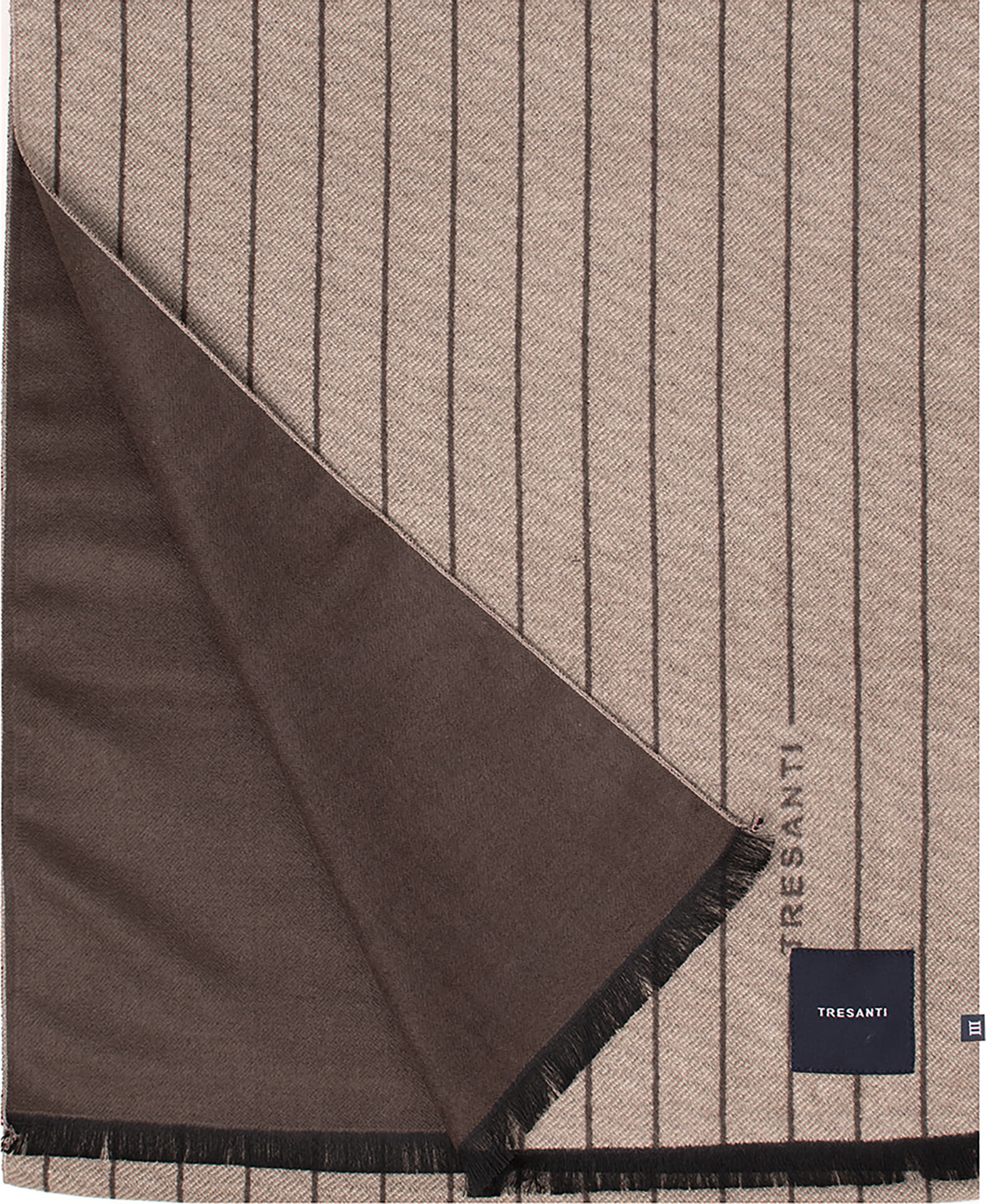 Tresanti Sjaal Justin Twill pinstripe Bruin