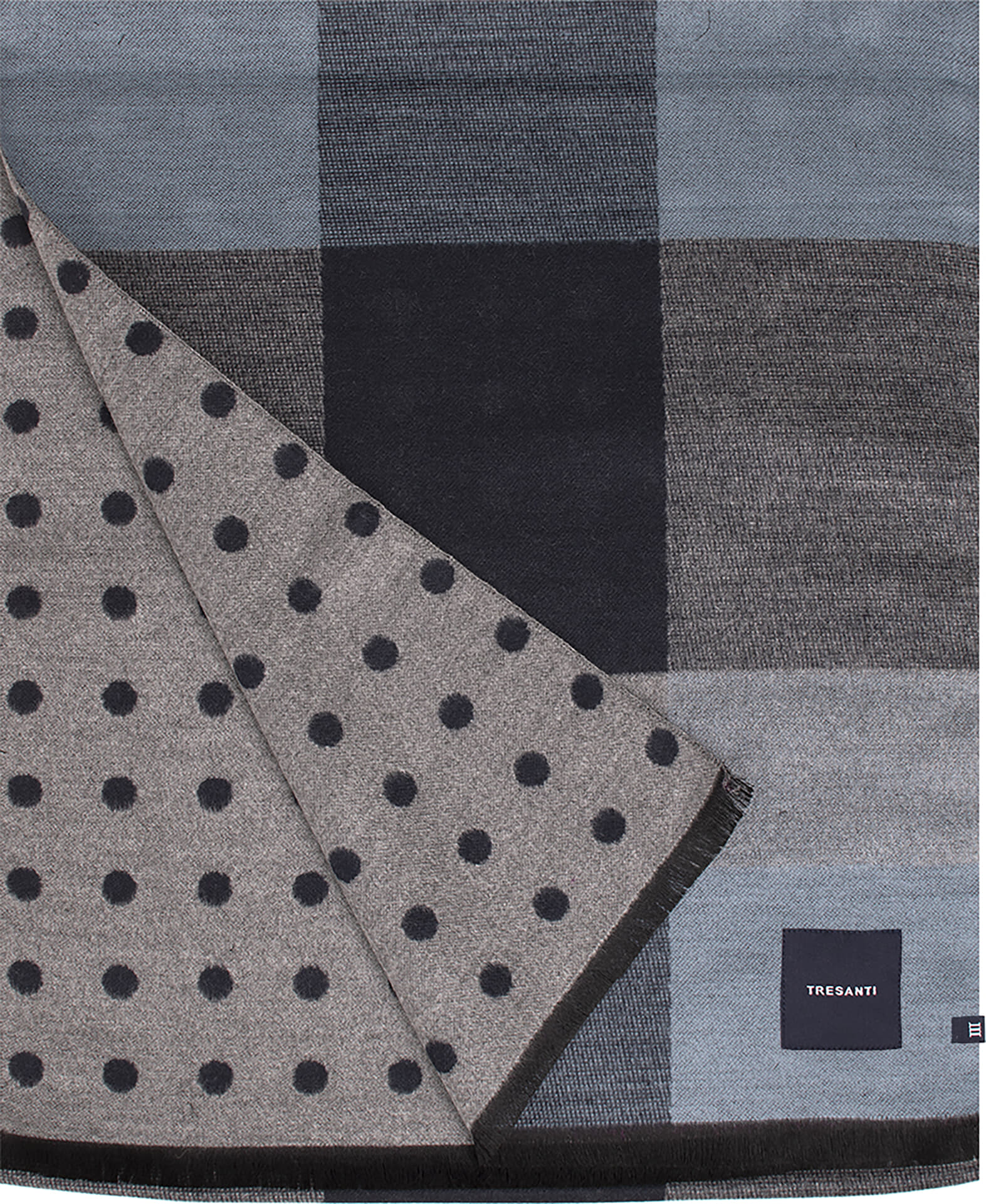 Tresanti Sjaal Jovann Irregular block Jeans Light