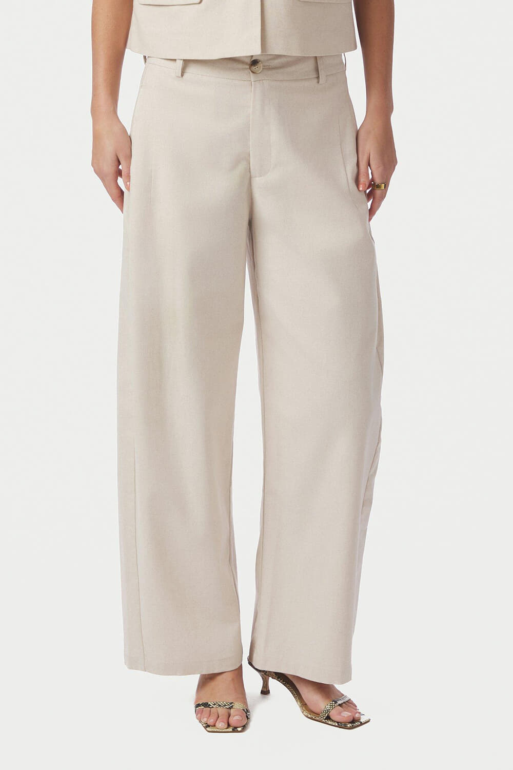 Neo Noir Broek Essiall Linnen Crème
