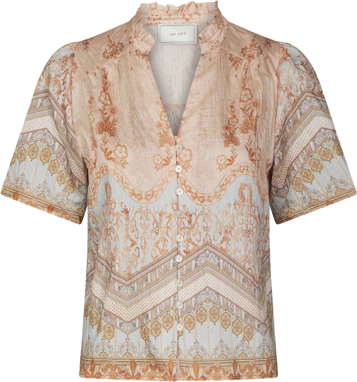 Neo Noir Blouse Torana Flower Border Multi