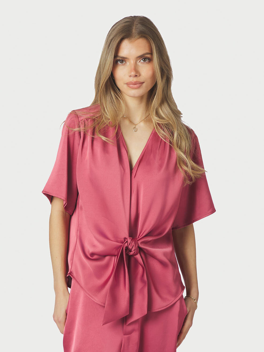 Neo Noir Blouse Casadia heavy sateen Roze