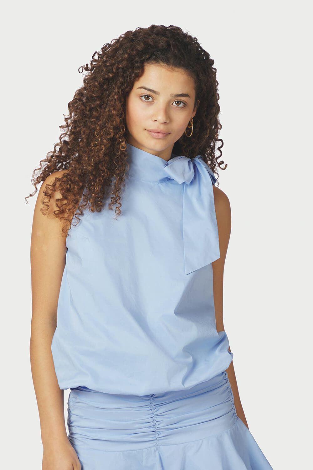 Neo Noir Top Veda Poplin Blauw