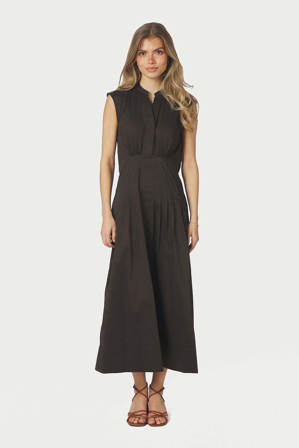 Neo Noir Jurk Irena Poplin Bruin