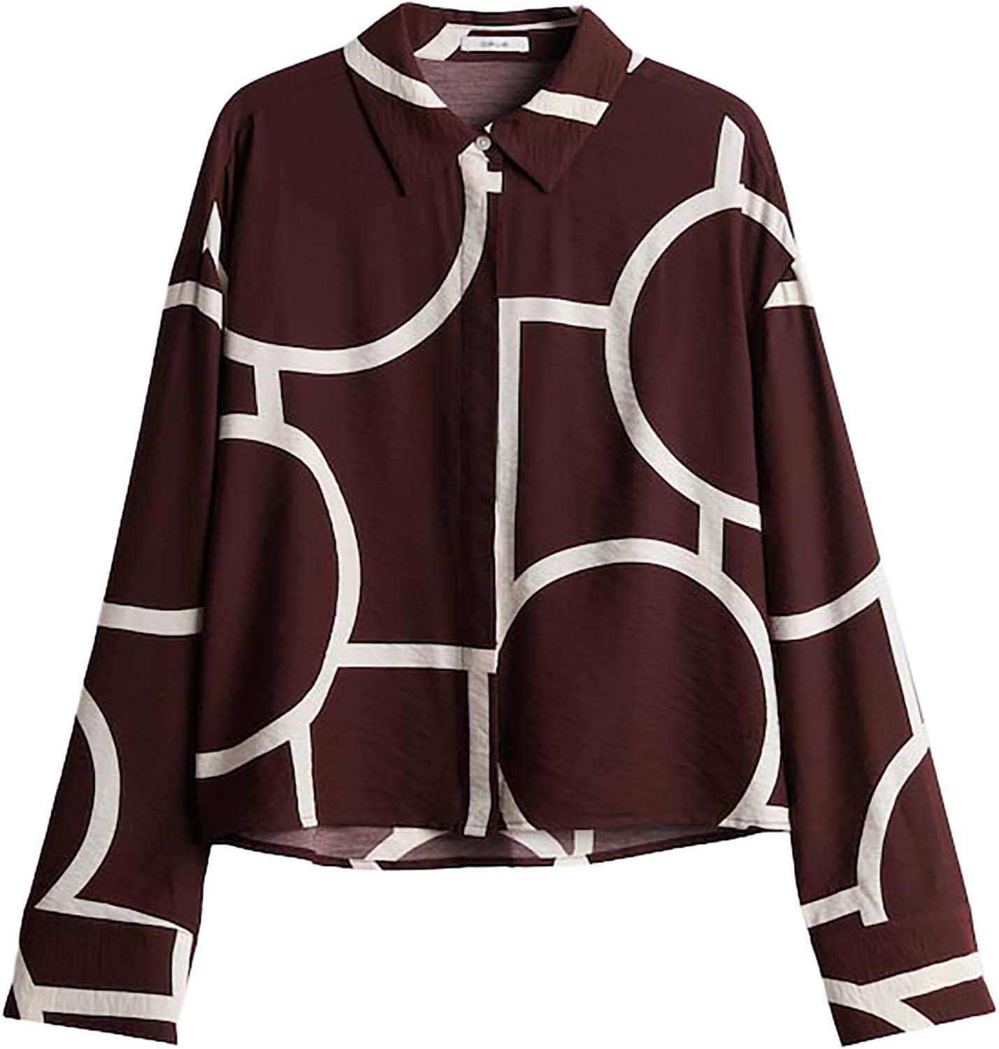 Opus Bedrukte Blouse Fordoa Atelier loose fit Rood