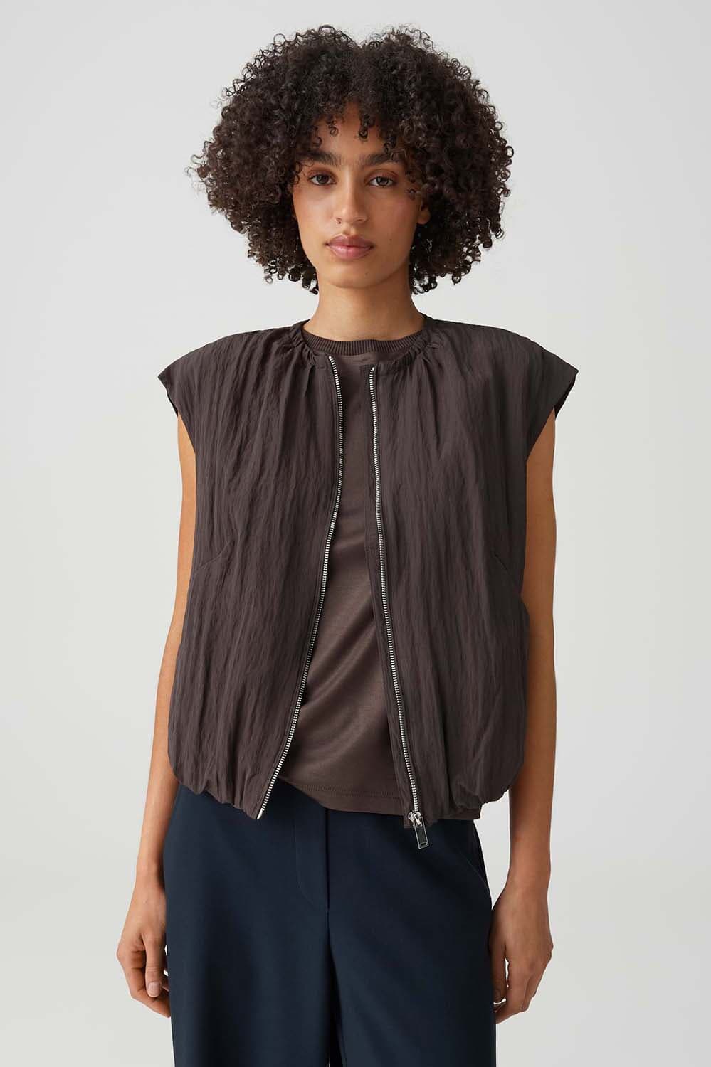 Opus Gilet Werina Boxy  Bruin