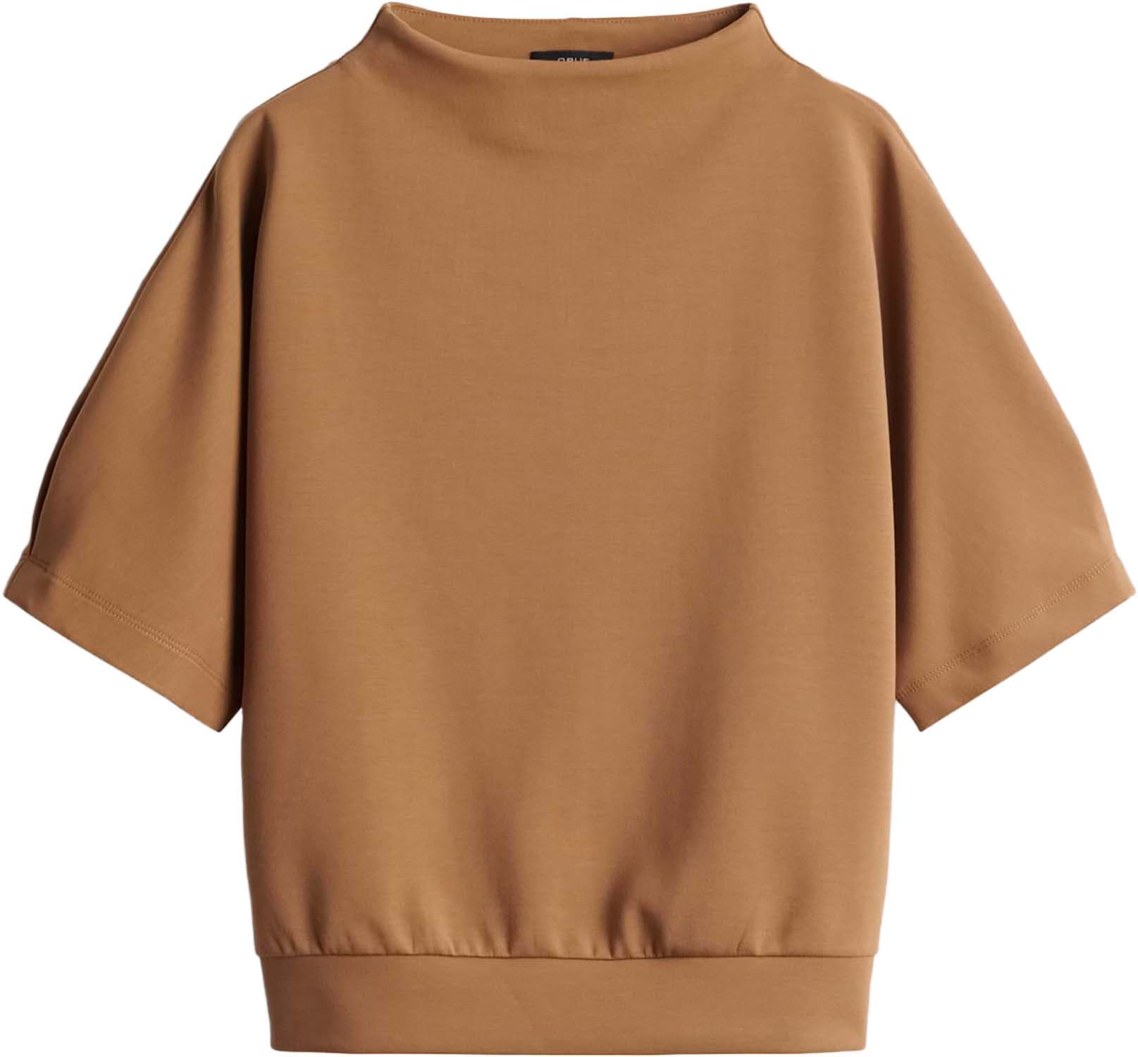Opus Sweatshirt Golli met gedrapeerd plooidetail Oranje