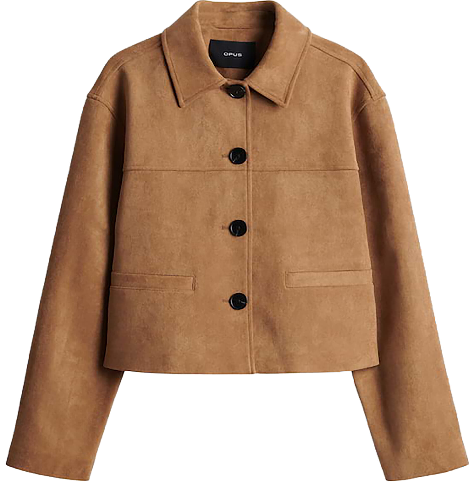 Opus Boxy kort Jack Henso in velourslook Oranje