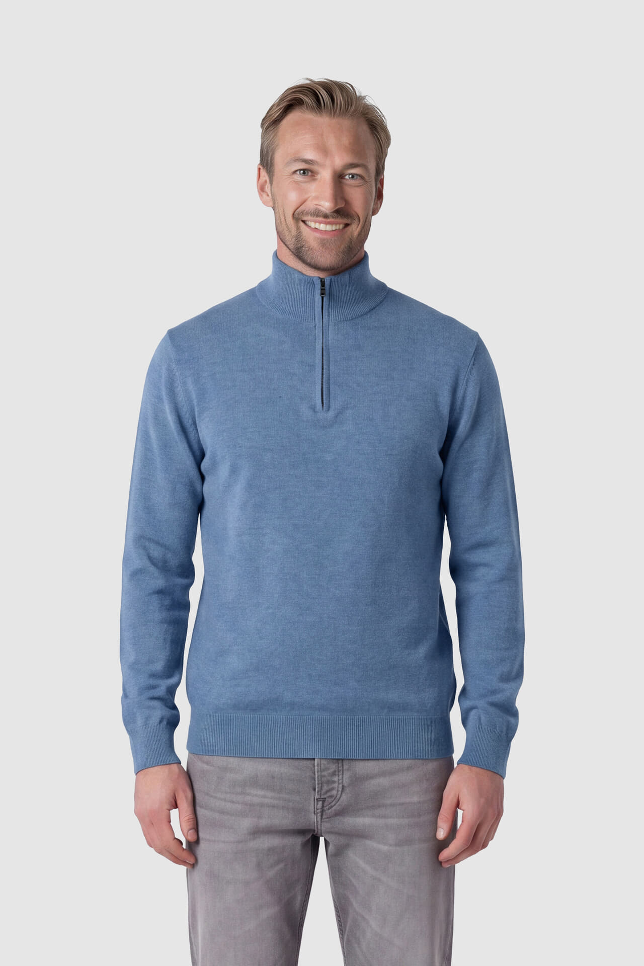 Bomont Trui Tygo half zip Blauw