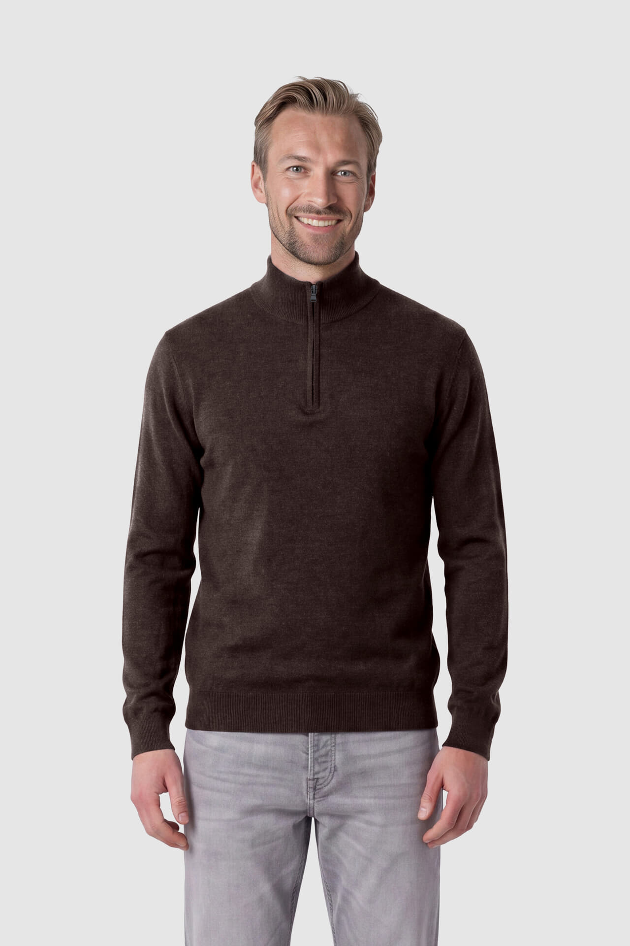 Bomont Trui Tygo half zip Bruin