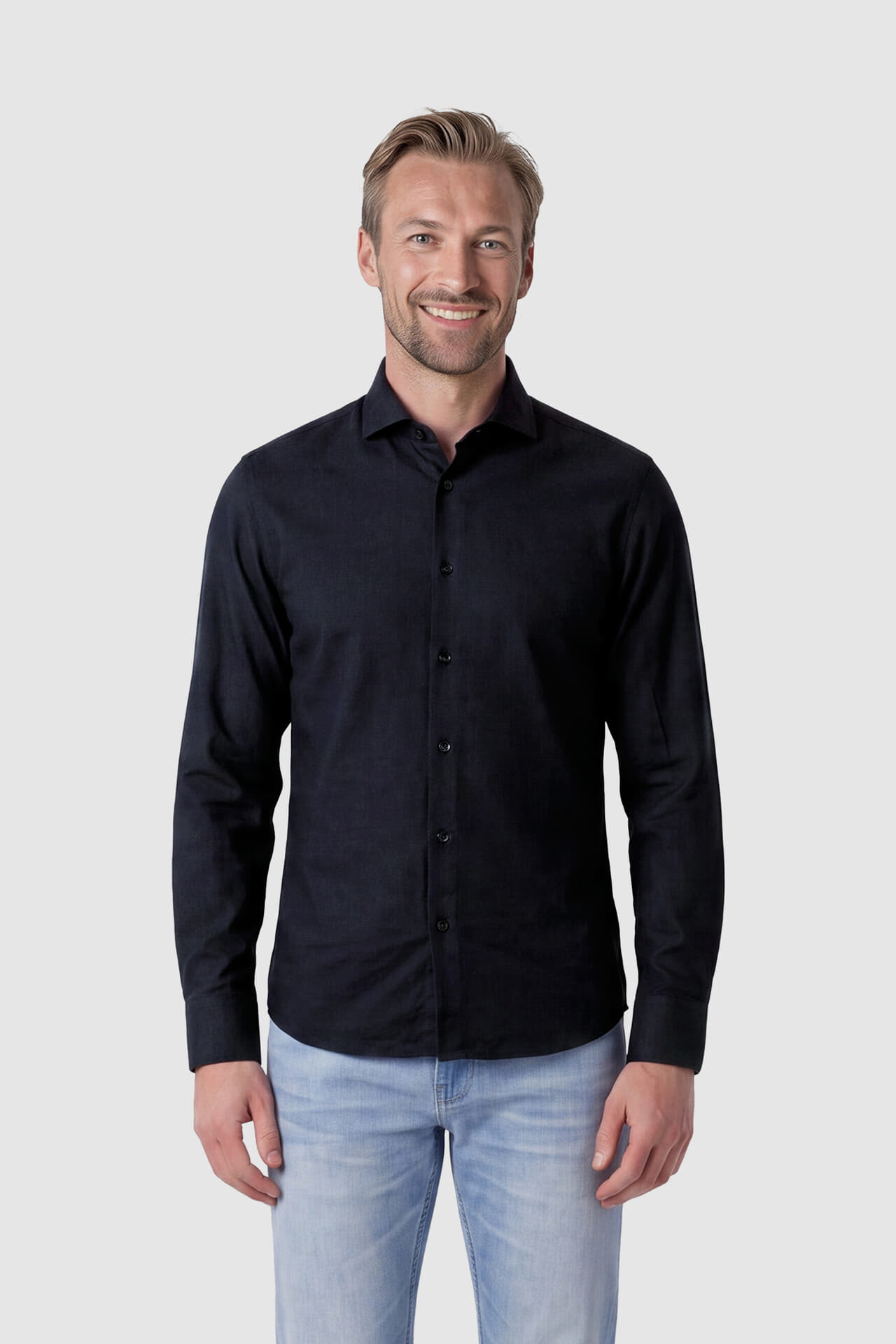 Bomont Overhemd Timo Brushed Twill Navy