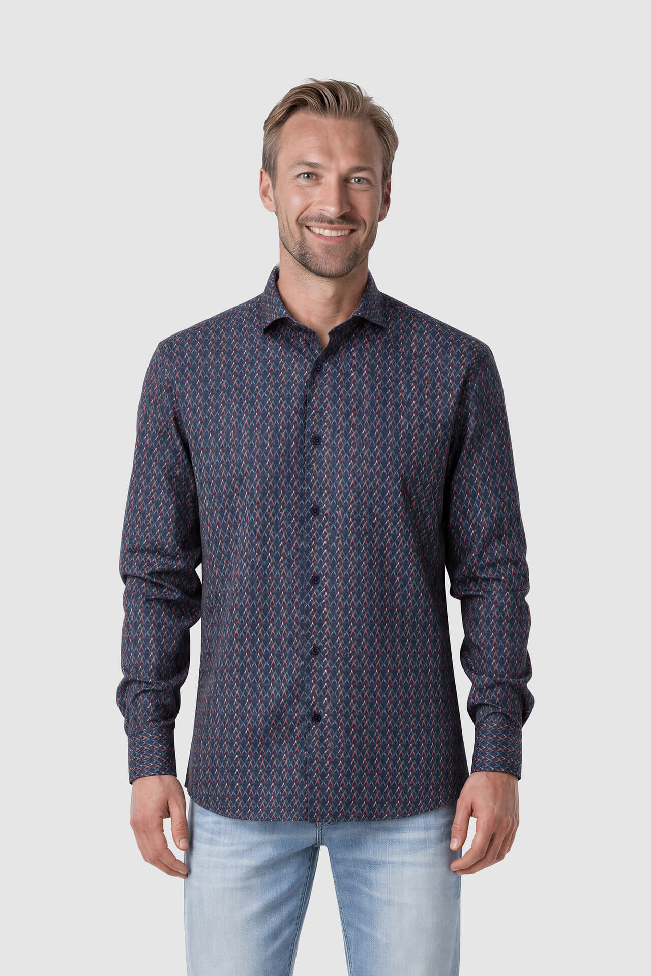 Bomont Overhemd Twan Geo Navy