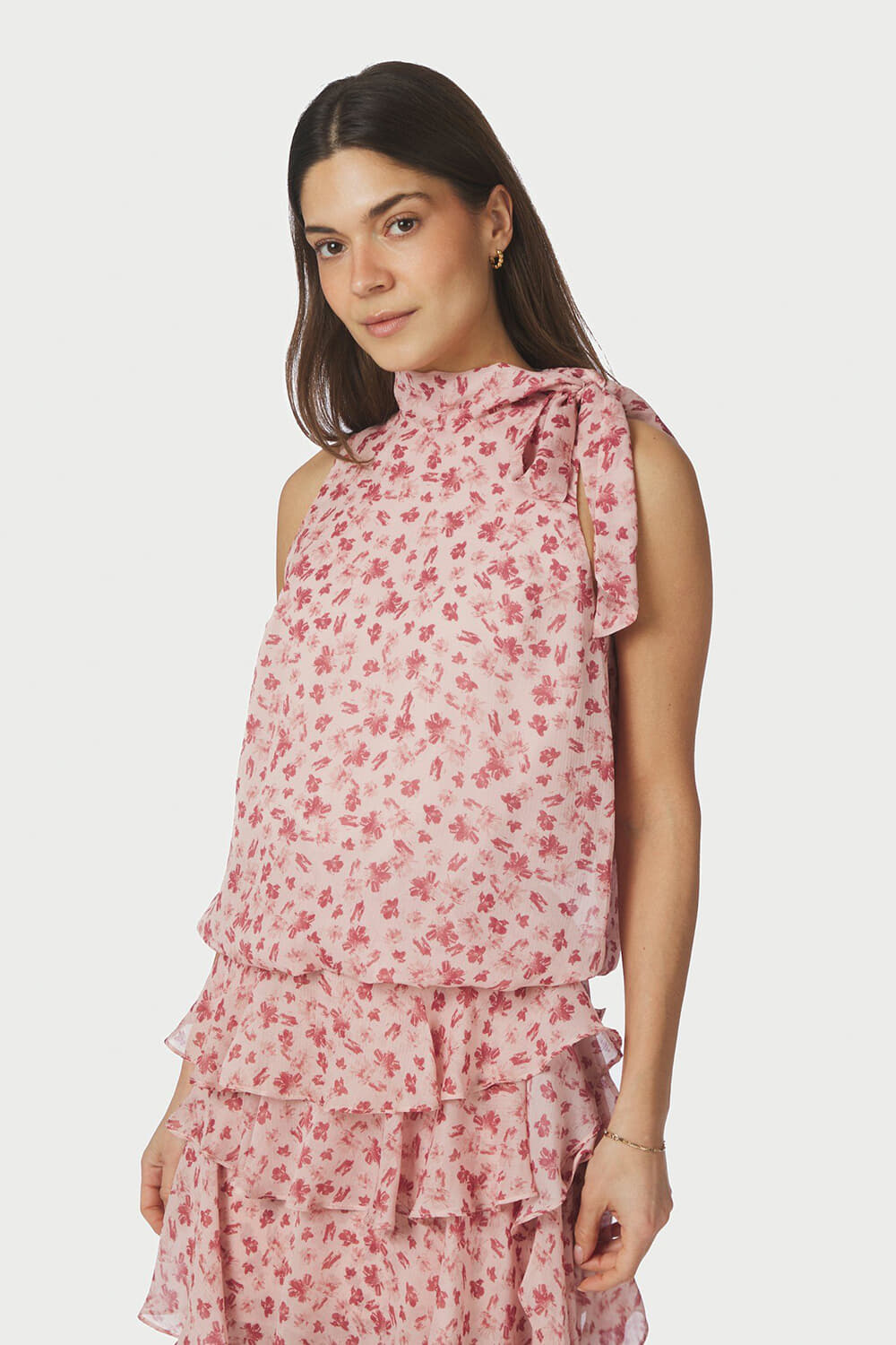 Neo Noir Top Veda Flower Roze