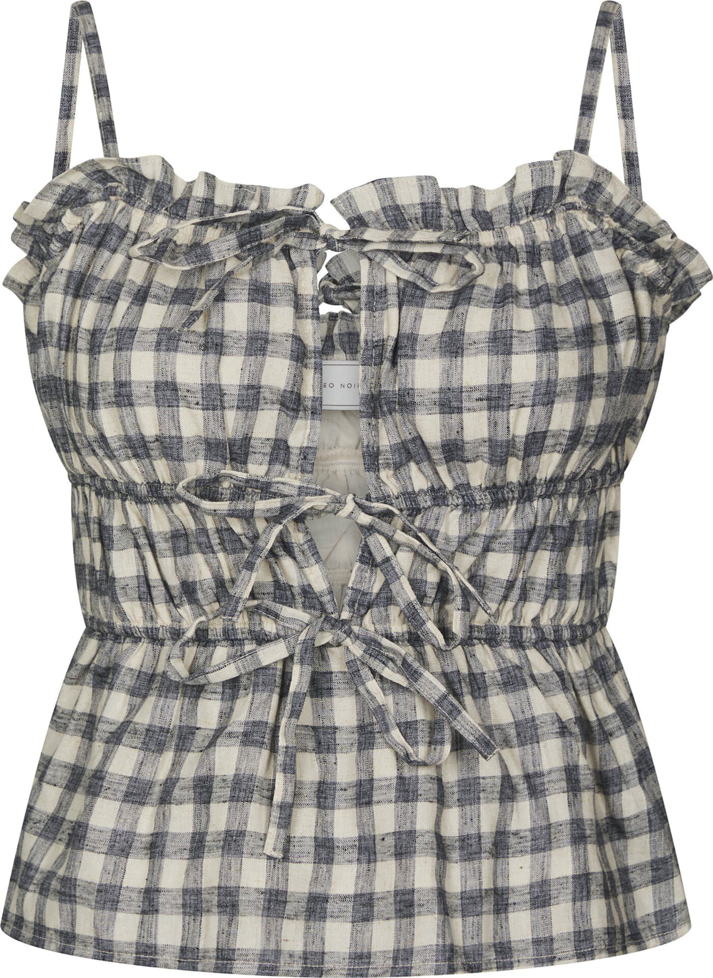 Neo Noir Top Seylor Check Zwart