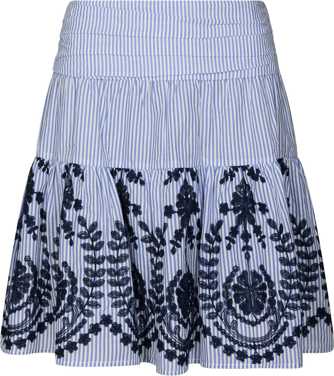 Neo Noir Rok Tarrow Stripe Embroidery Blauw
