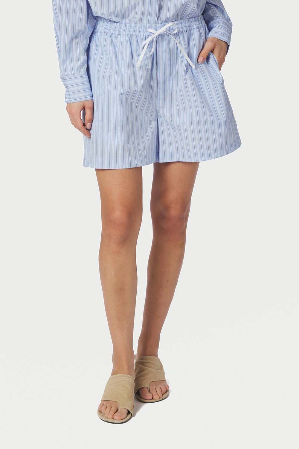 Neo Noir Short Camell Stripe Blauw