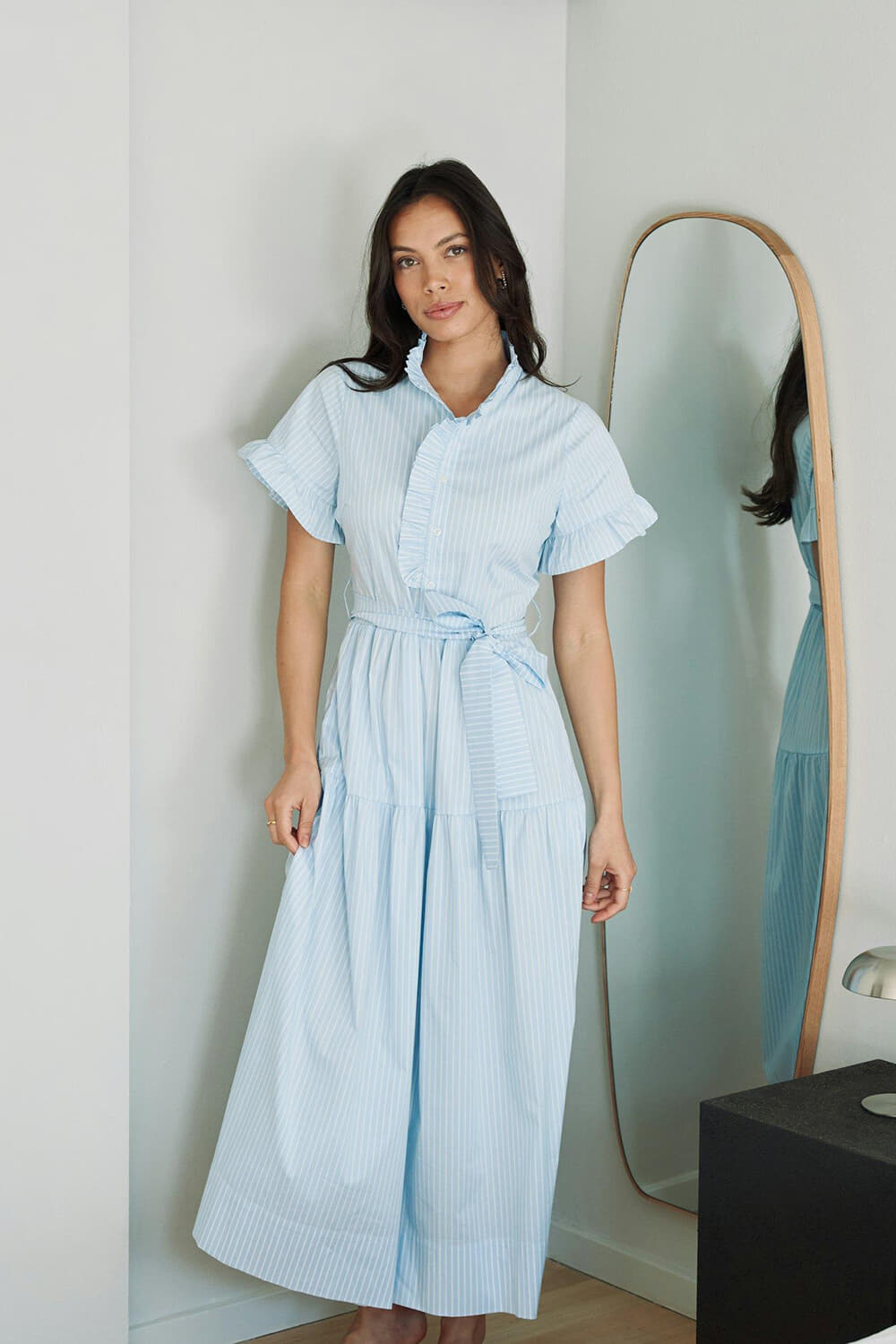 Neo Noir Jurk Nellie Soft Stripe Blauw
