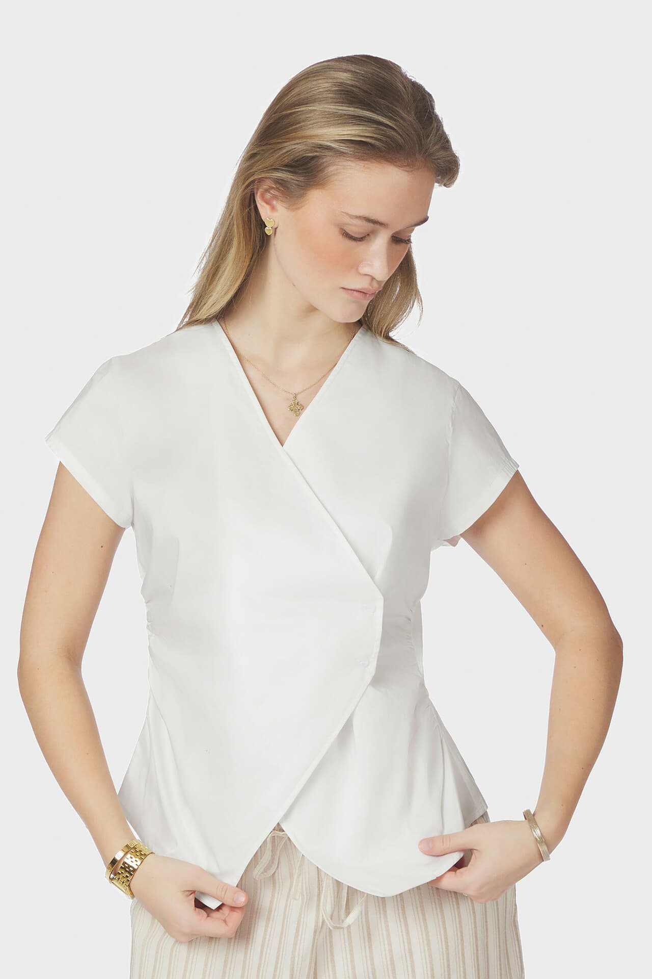Neo Noir Top Fidi Poplin Wit