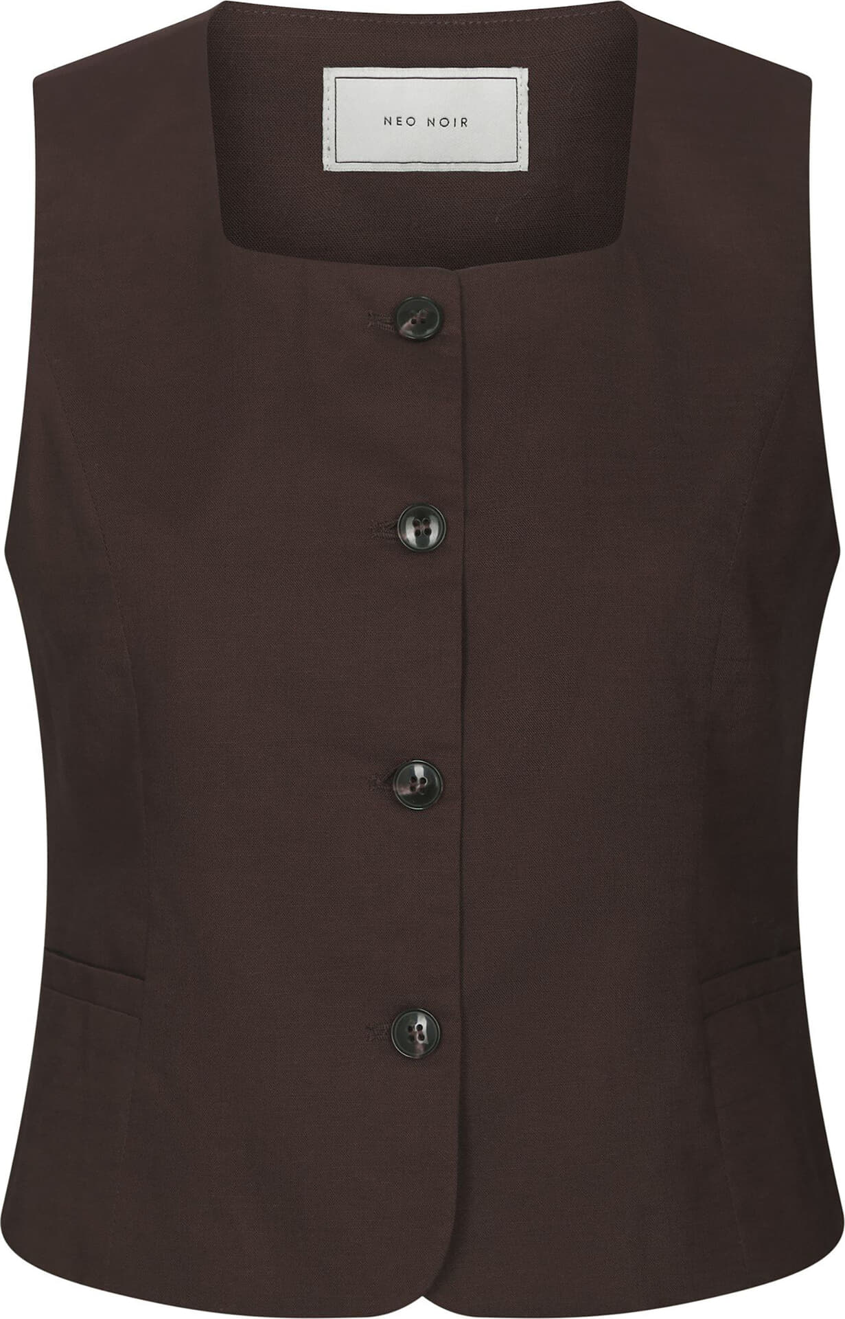 Neo Noir Top Yula Linnen Bruin