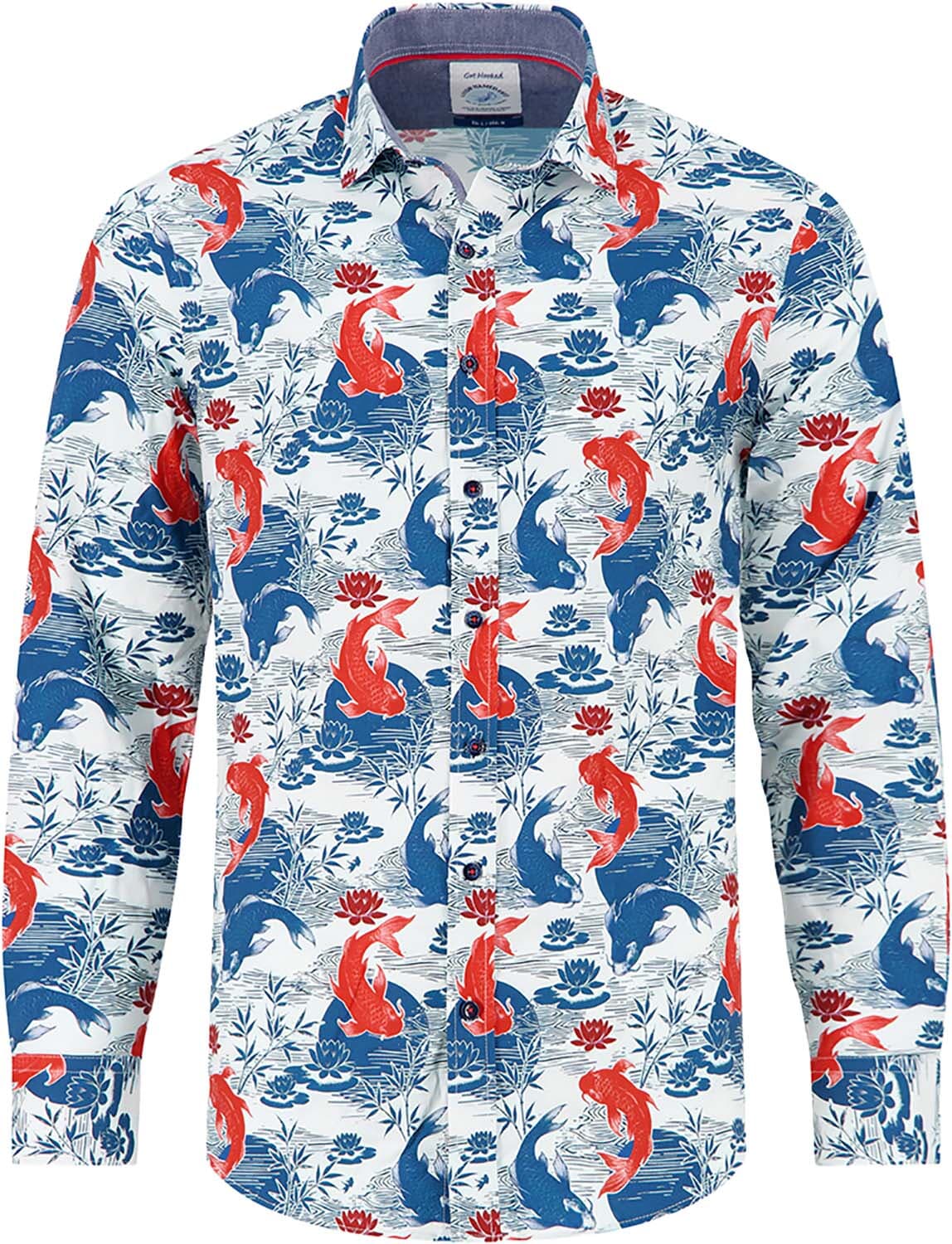 A Fish Named Fred Overhemd Koi Karper Blauw