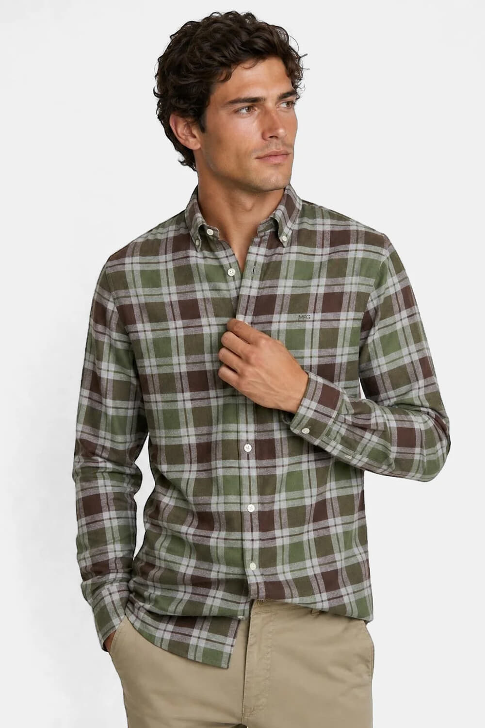 McGregor Overhemd Flannel Check Army