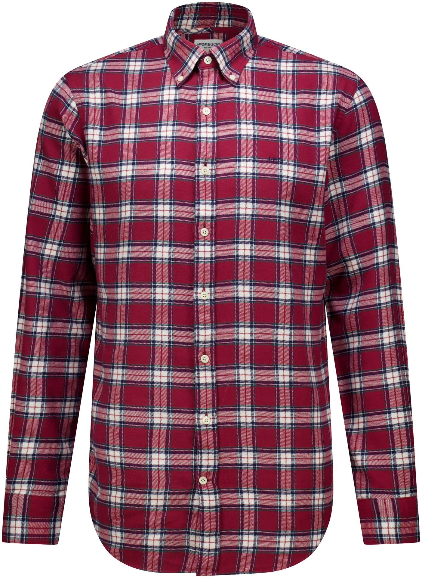 McGregor Overhemd Flannel Check Bordeaux Rood