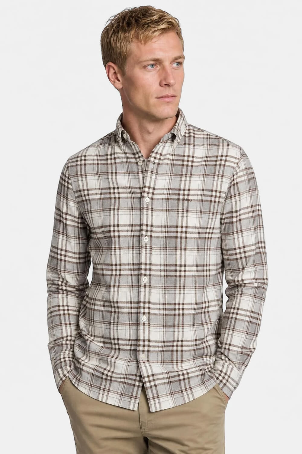McGregor Overhemd Flannel Check Bruin