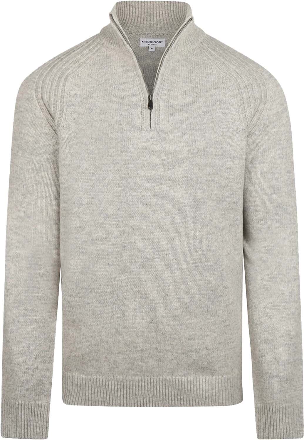 McGregor Trui Zip Mock Ribbed Grijs