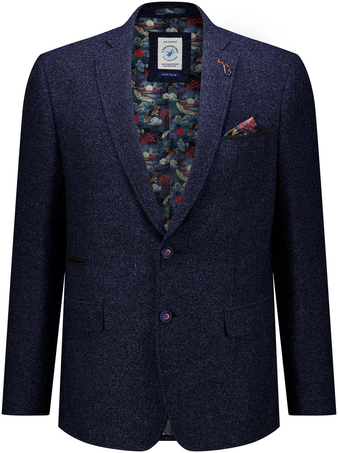 A Fish Named Fred Blazer Herringbone Navy