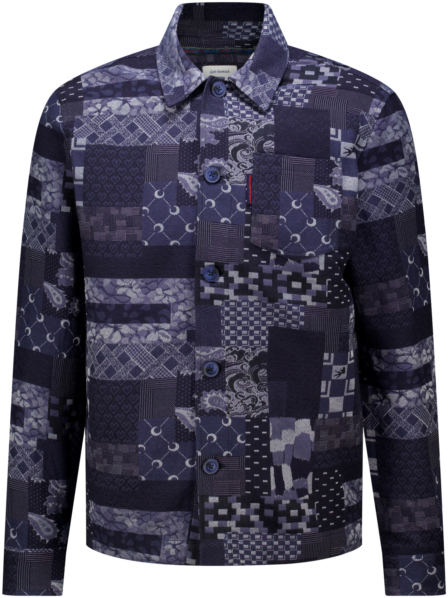 A Fish Named Fred Overshirt Indigo Blauw