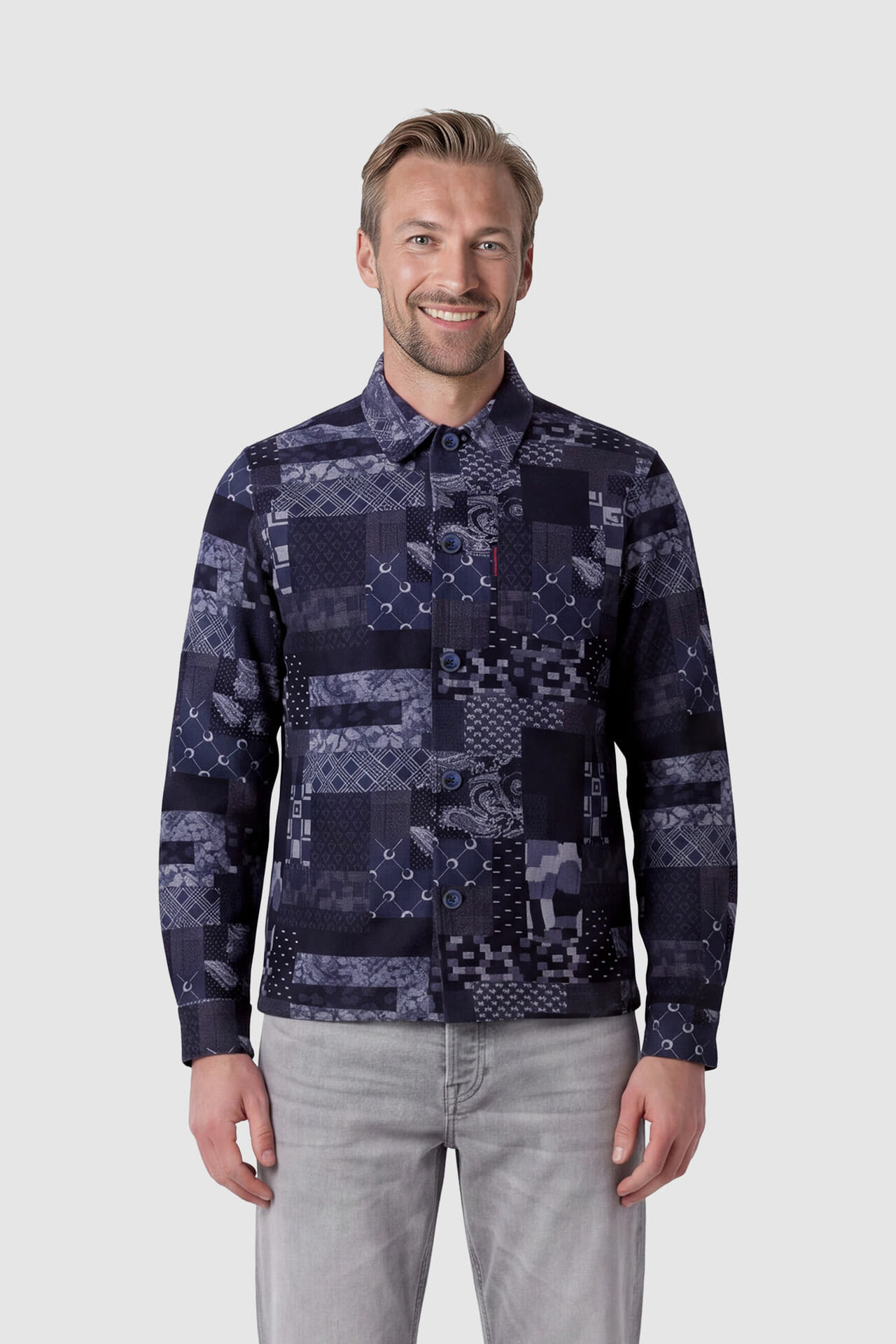 A Fish Named Fred Overshirt Indigo Blauw