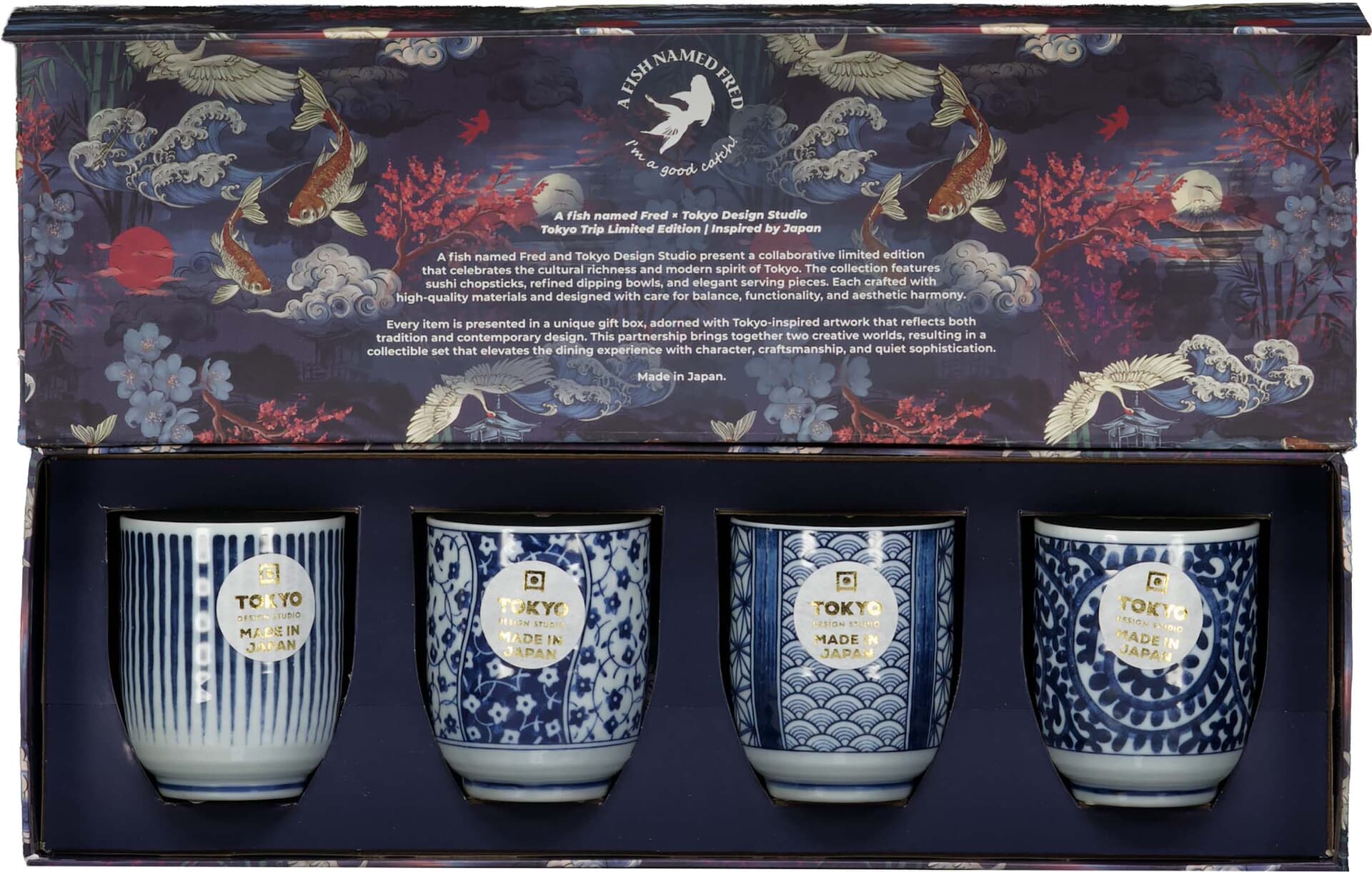 A Fish Named Fred Theemokken Set Tokyo Blauw
